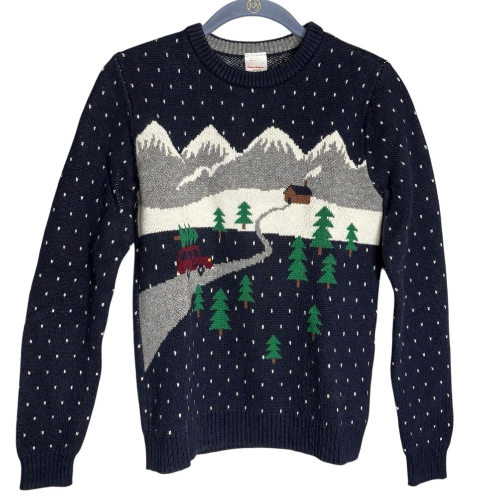 Hanna Andersson Navy Sweater with Mountain Scene